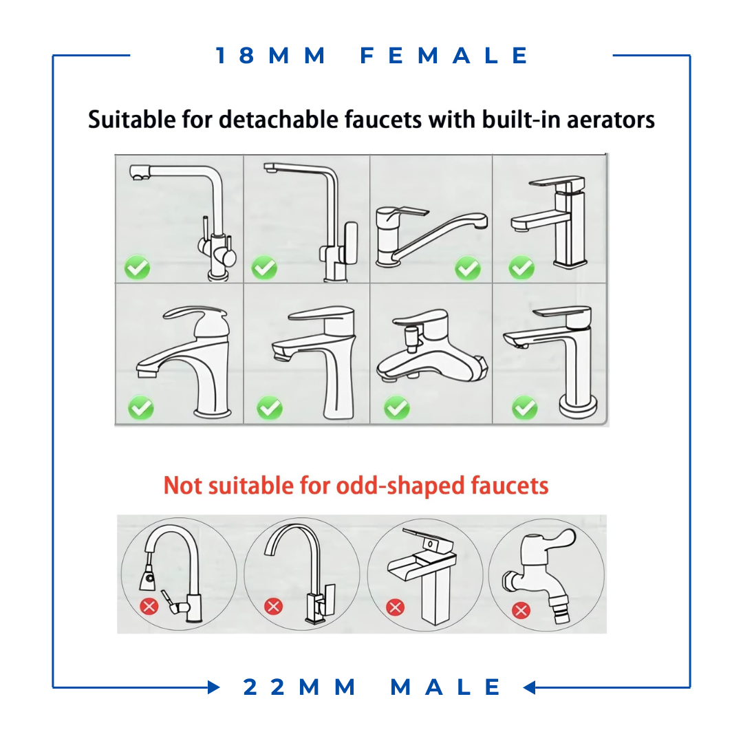 18mm Female to 22mm Male